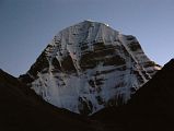 38 Mount Kailash North Face At Sunset On Mount Kailash Outer Kora In October the setting sun doesn�t shine on Mount Kailash North Face. When I was here in July 2006, the sun did illuminate the face at sunset.